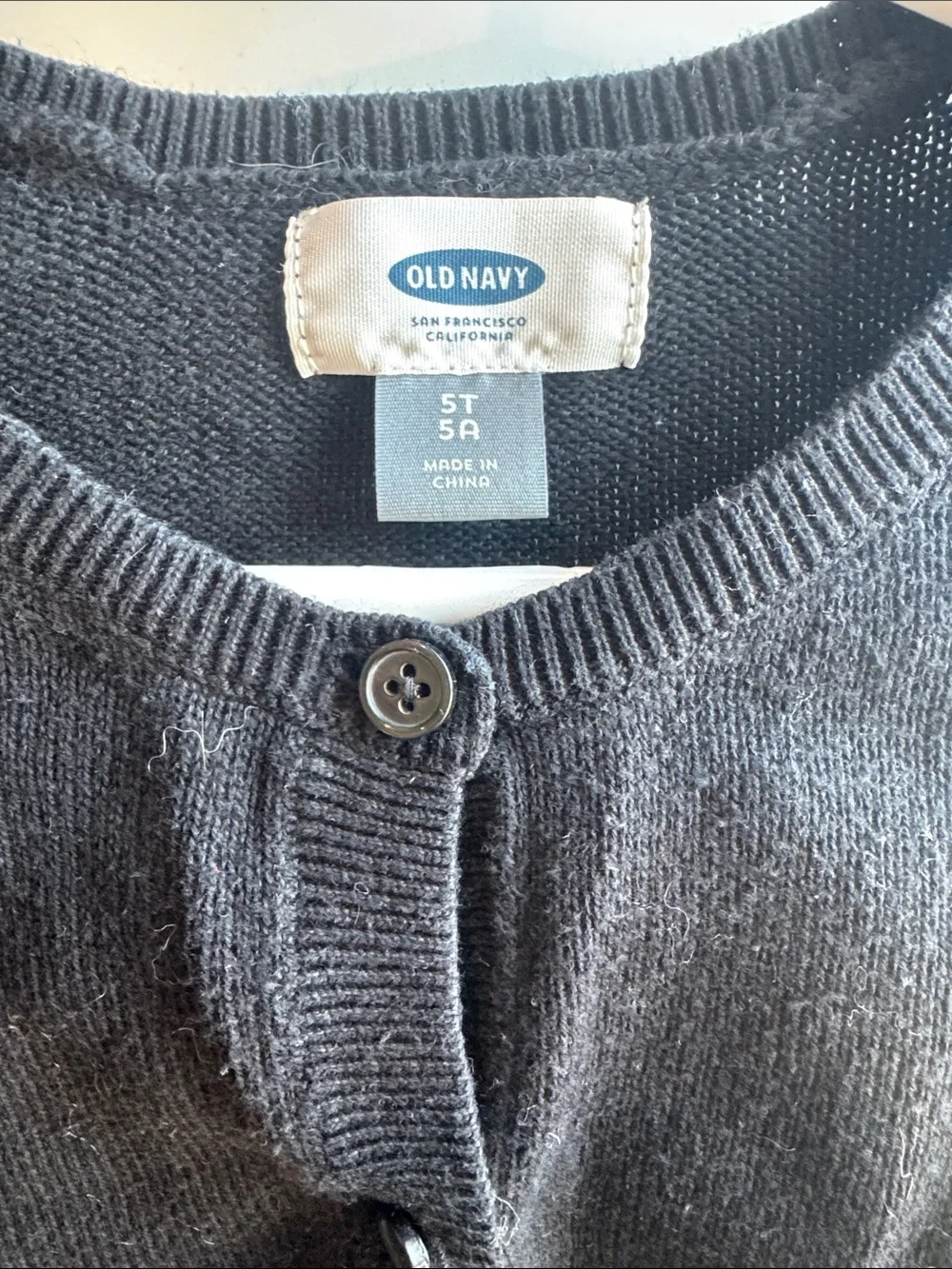 Old Navy Black Kids Button-Front Crewneck Cardigan